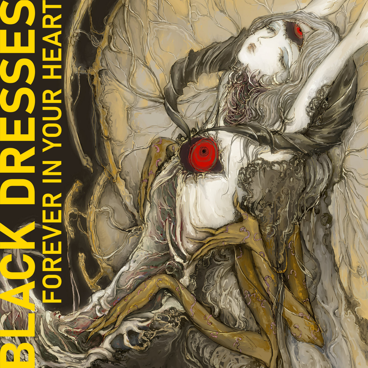 album cover for Black Dresses' album, _Forever in Your Heart_
